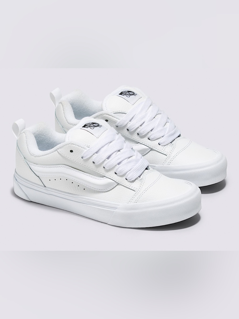 Vans White Leather Low-Top Sneakers